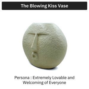 dimensions of blowing kiss ceramic face vase in raw unglazed finish
