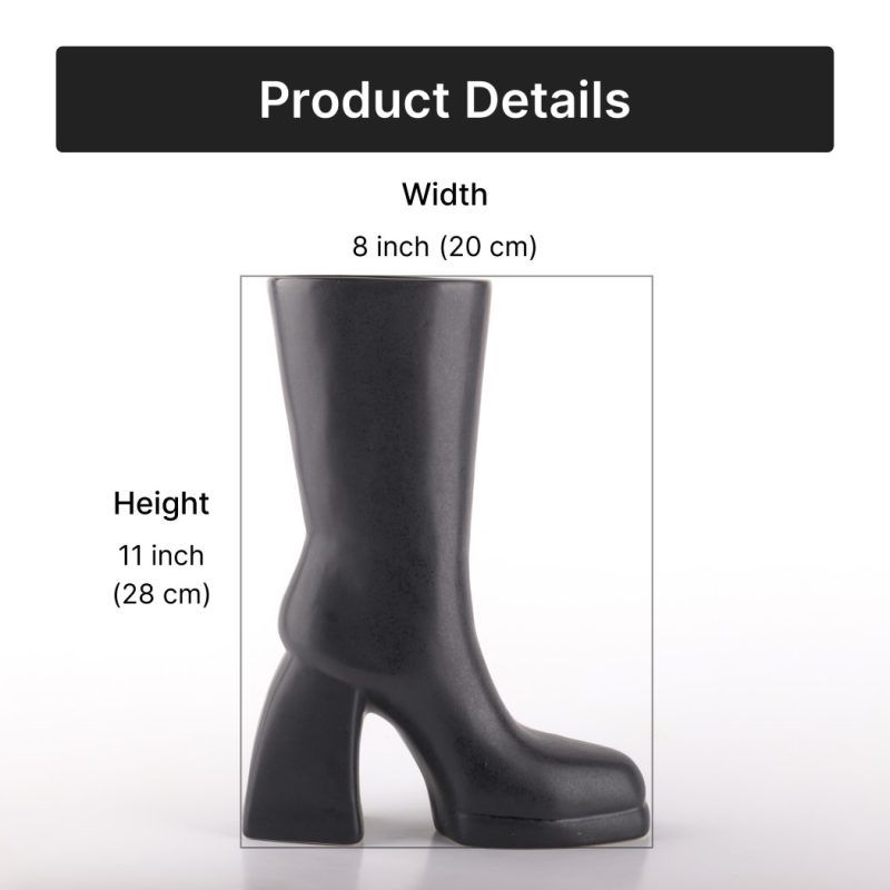 boot vase matte black