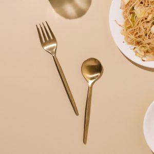 stainless steel matt gold cutlery set