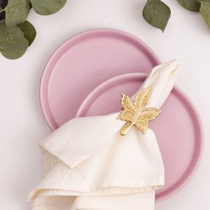 maple leaf brass napkin ring