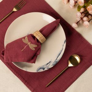 burgundy dragonfly dining gift set