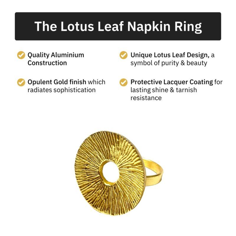 lotus leaf napkin ring white bg