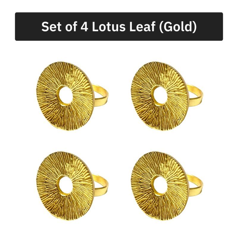 lotus leaf napkin ring white bg