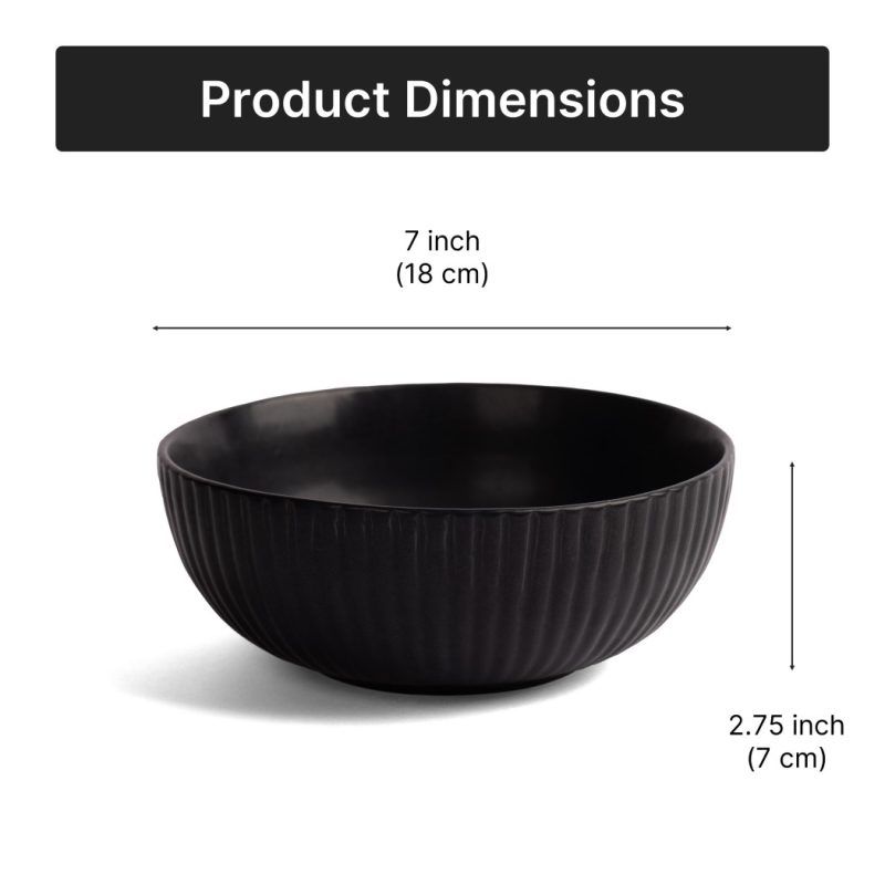 ribbed black bowl white bg