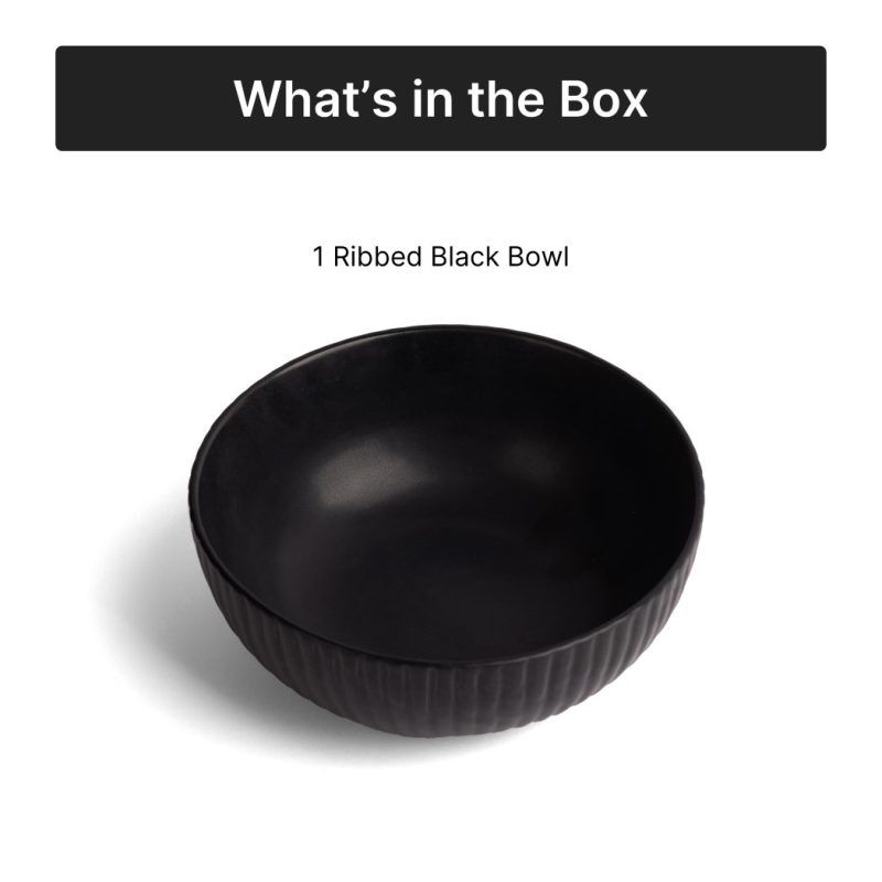 ribbed black bowl white bg