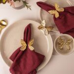 golden butterfly metal napkin rings