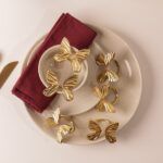 golden butterfly metal napkin rings