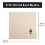 catchy cactus cotton slub napkins white bg