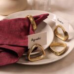 triangle metal napkin ring antique gold