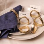 triangle metal napkin ring antique gold