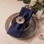 lotus leaf metal napkin ring silver