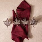 maple leaf metal napkin ring silver