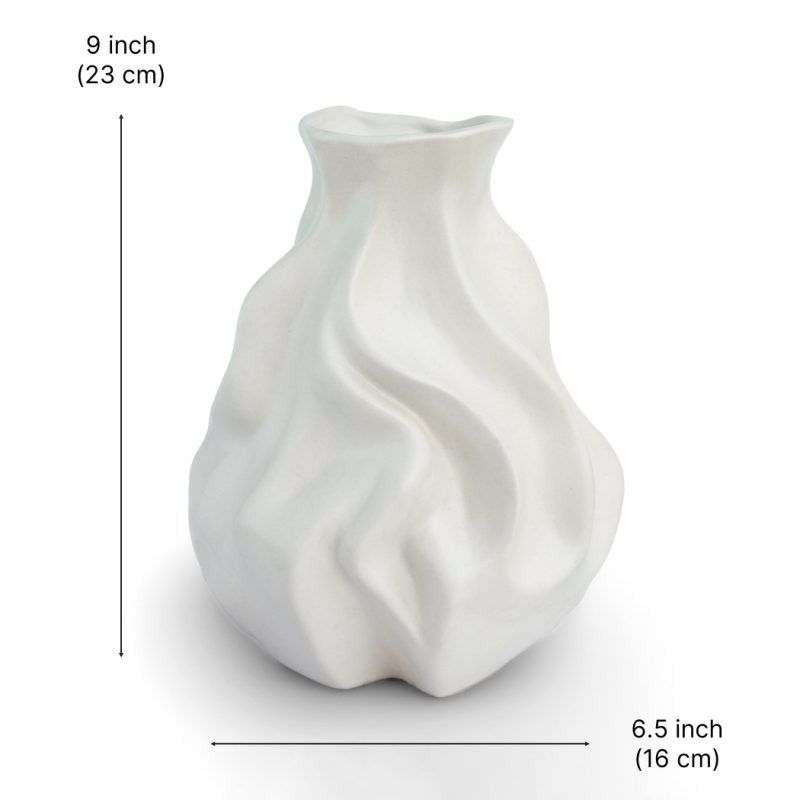 whispering waves ceramic vase white bg