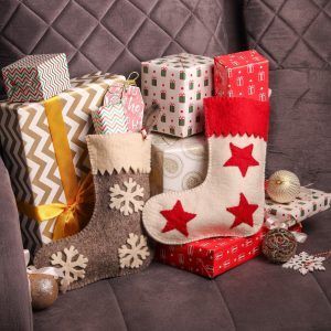 Felt Christmas Stockings Set - Stars & Snowflakes