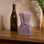 crumpled bag vase lavender