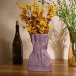 crumpled bag vase lavender