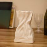 crumpled bag vase white