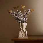 crumpled bag vase white