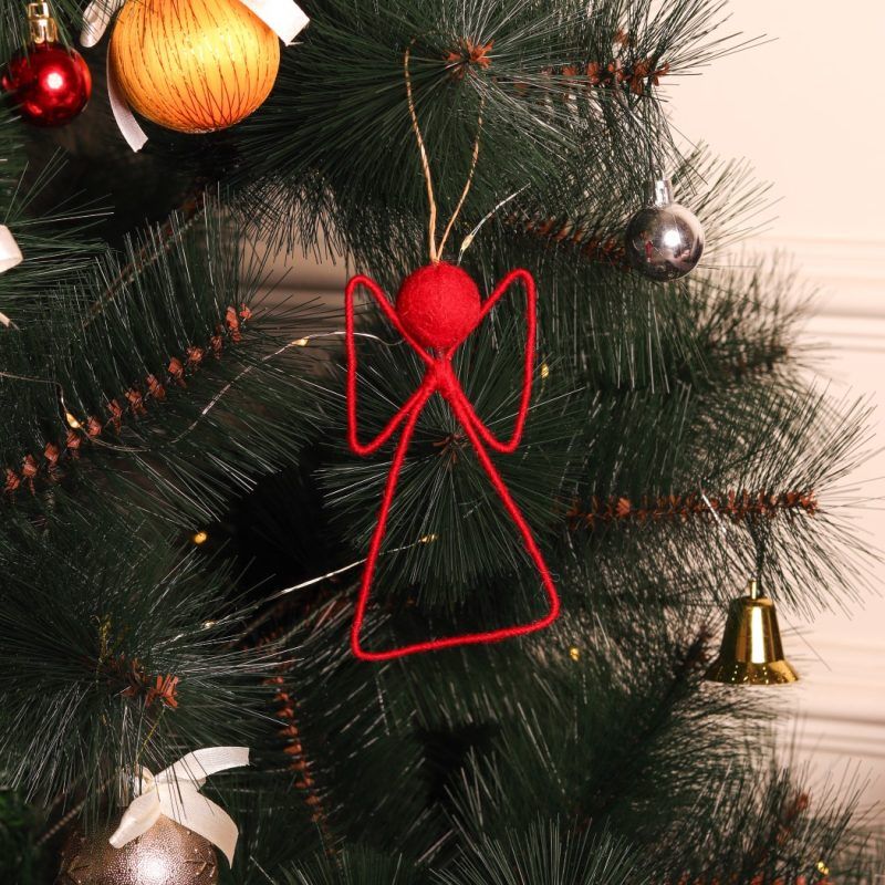 Christmas Hanging Felt Ornaments Red Angel