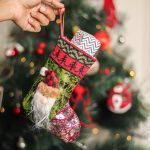 Santa Knit Stockings 7 inch (Set of 2)