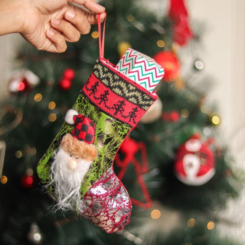 Santa Knit Stockings 7 inch (Set of 2)