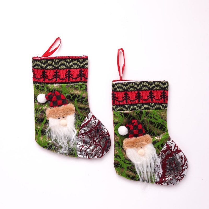 Santa Knit Stockings 7 inch (Set of 2)