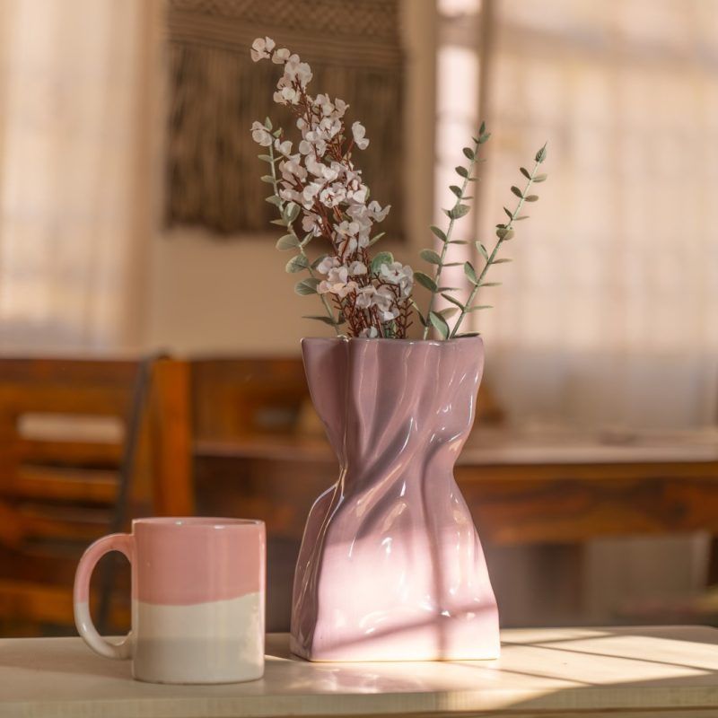 crumpled bag vase lavender