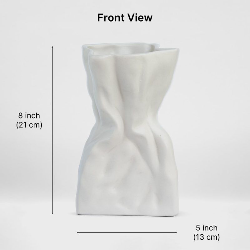 crumpled bag vase white bg