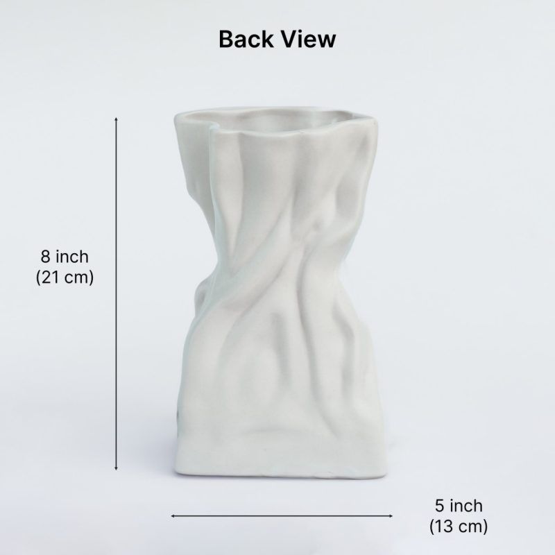 crumpled bag vase white bg