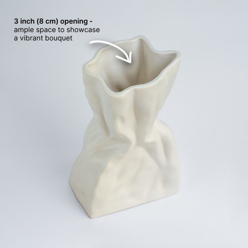 crumpled bag vase white bg