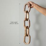 24-inch wooden chain decor with 5 knots, natural wood handcrafted decor piece.