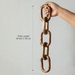 16-inch wooden chain decor with 5 knots, handcrafted natural finish.