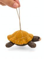 Glimpse Homes felt tortoise ornament with stitched yellow shell, side profile