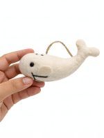 Felt whale toy ornament with soft cream finish, Glimpse Homes kids room decor