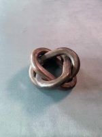 Walnut wooden 3-knot decor by Glimpse Homes, handcrafted table centerpiece