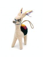 Handmade felt llama ornament with embroidered saddle by Glimpse Homes, kids room decor